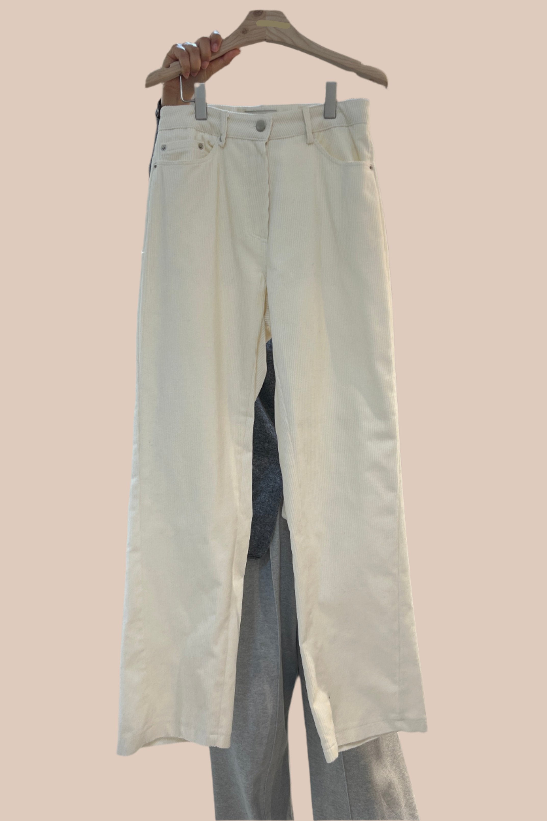 Peipei corduroy high rise straight trousers