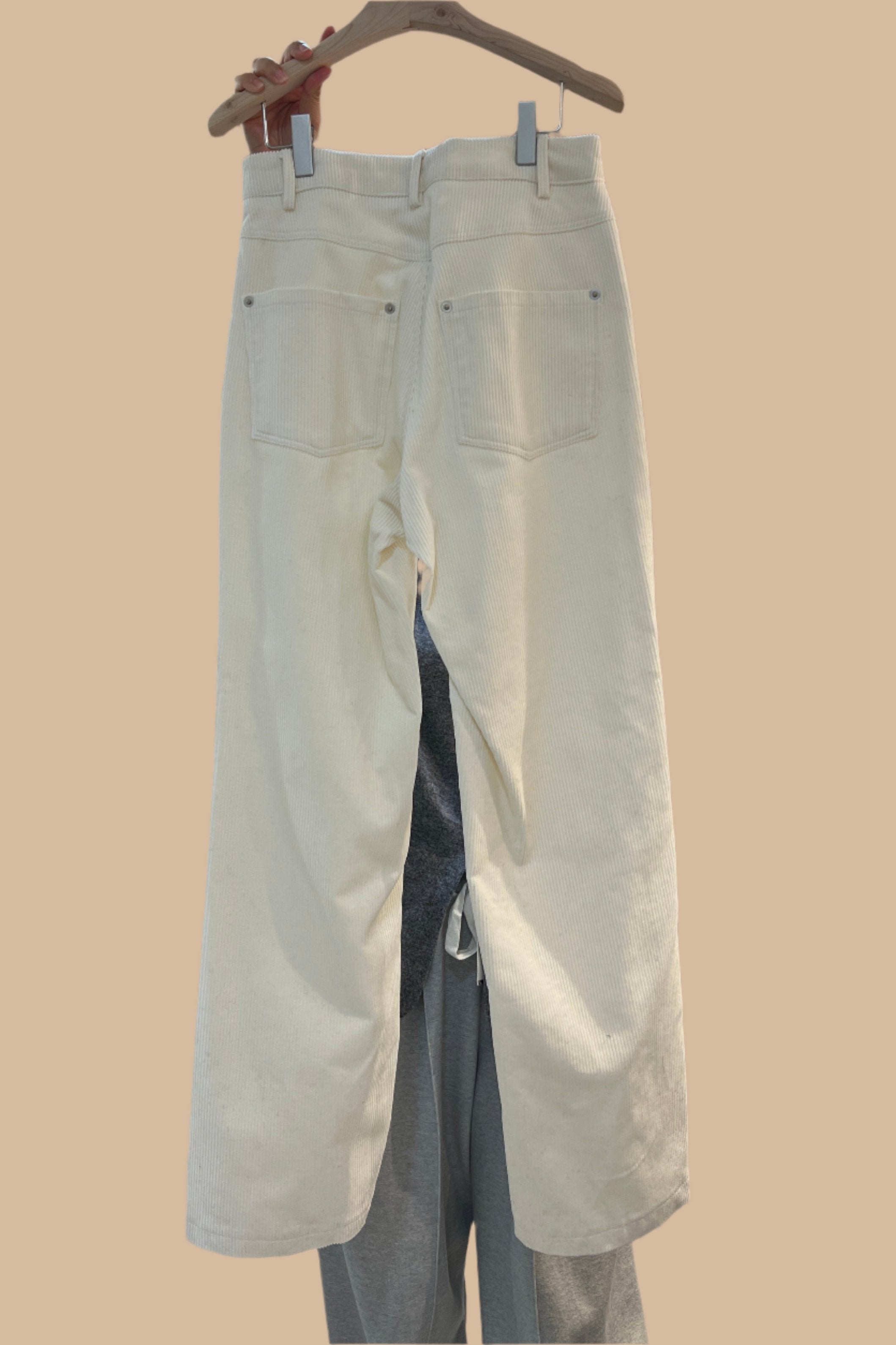 Peipei corduroy high rise straight trousers