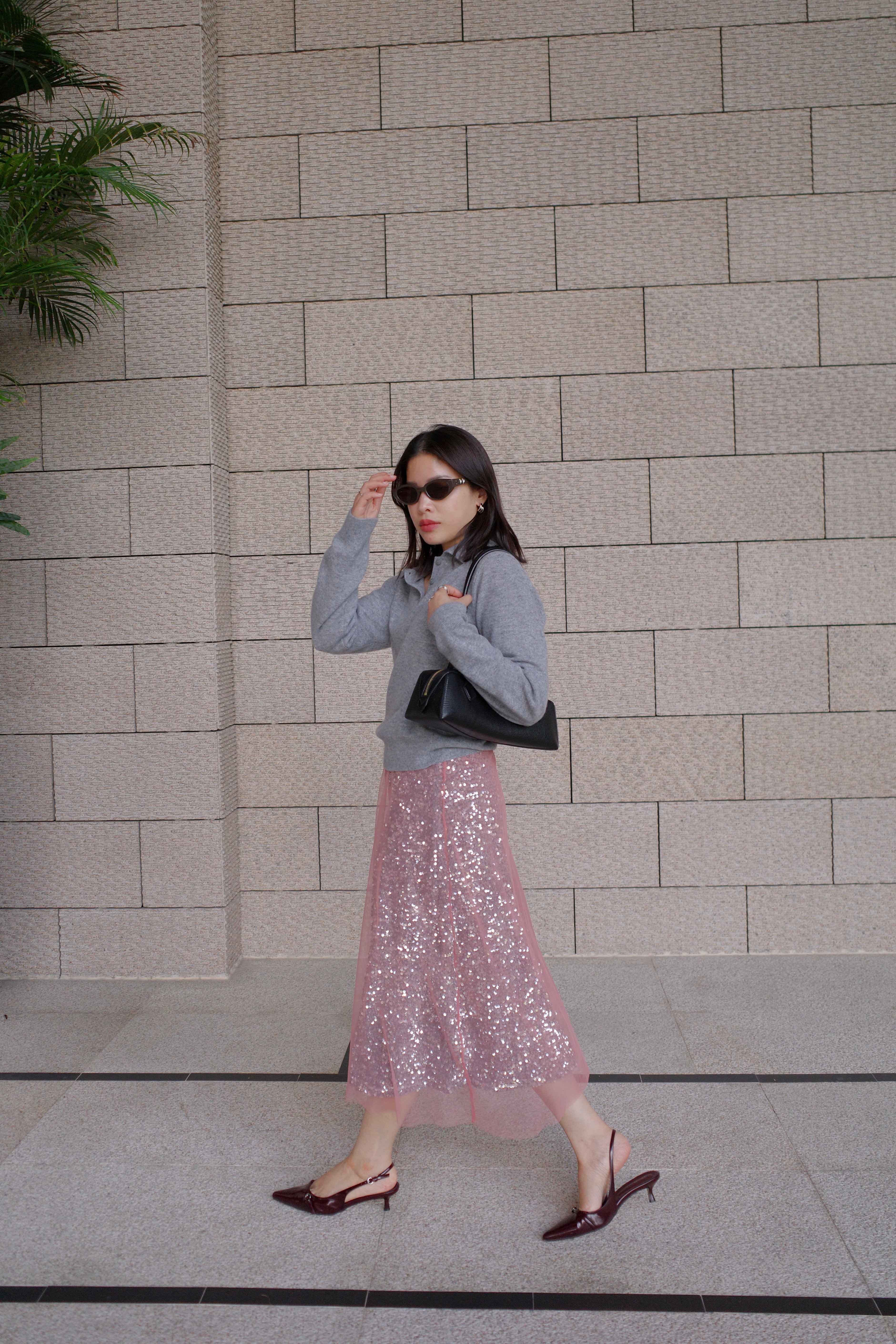 sparkle sheer layer skirt