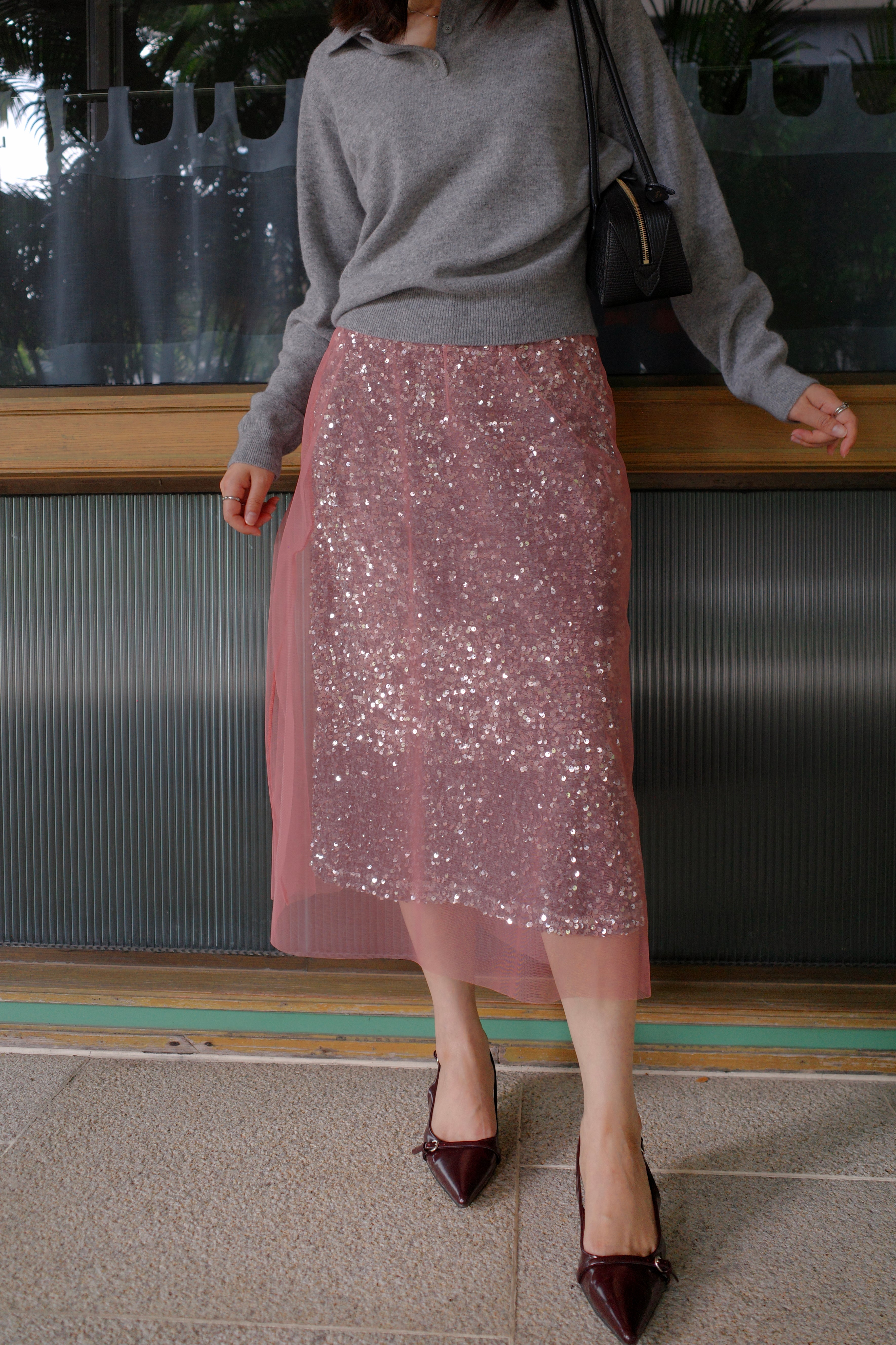 sparkle sheer layer skirt