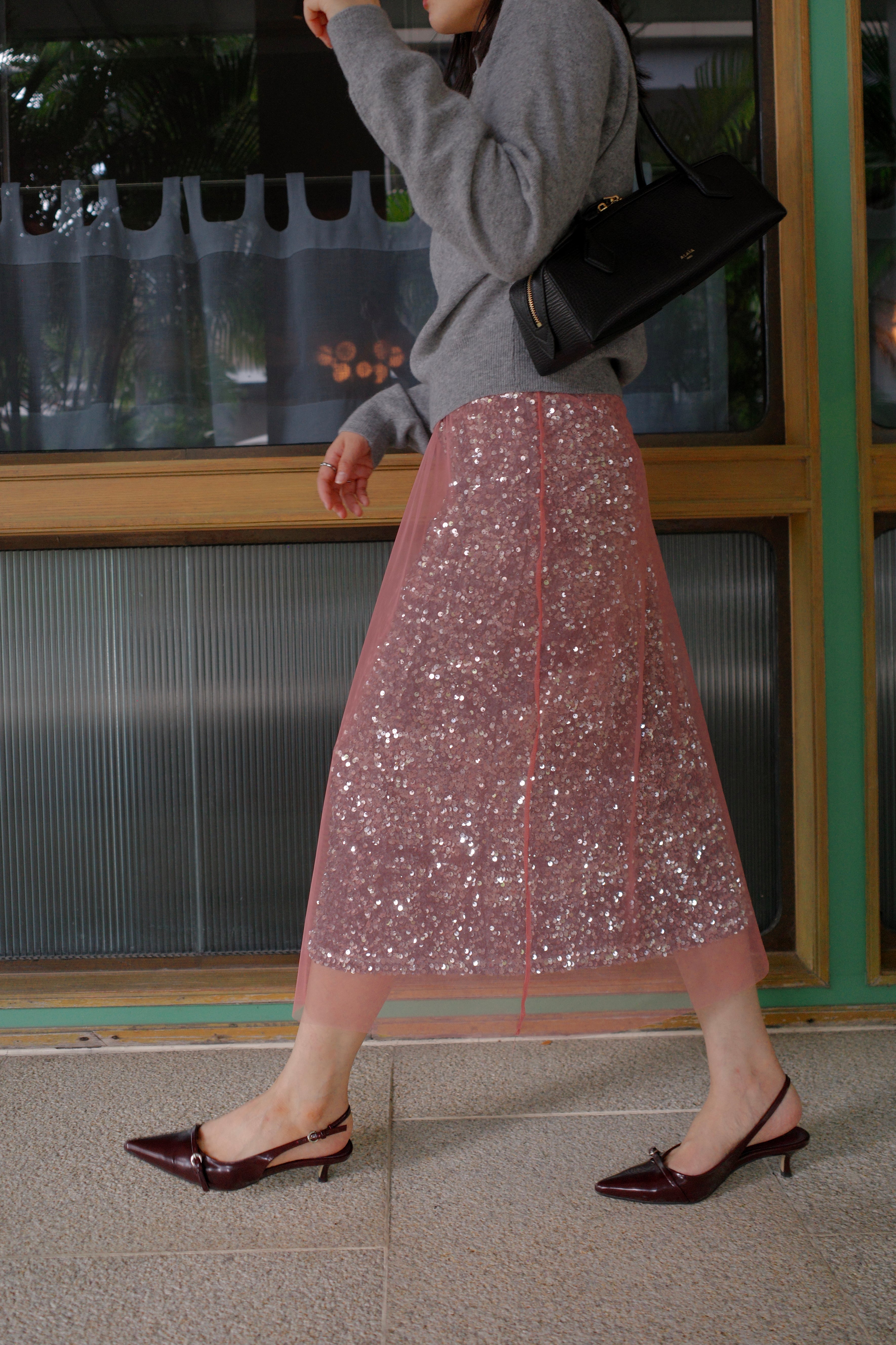 sparkle sheer layer skirt