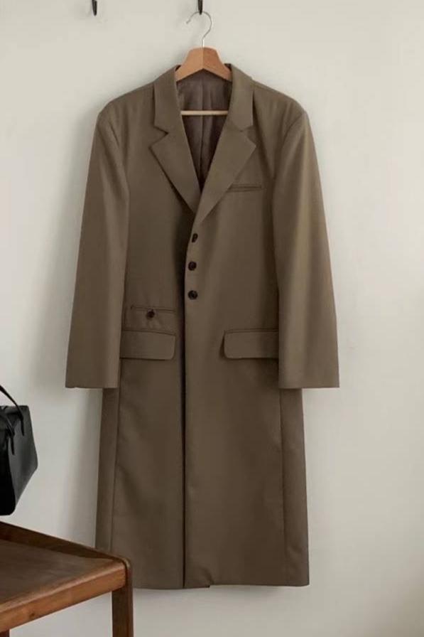 Sava single-breasted long coat