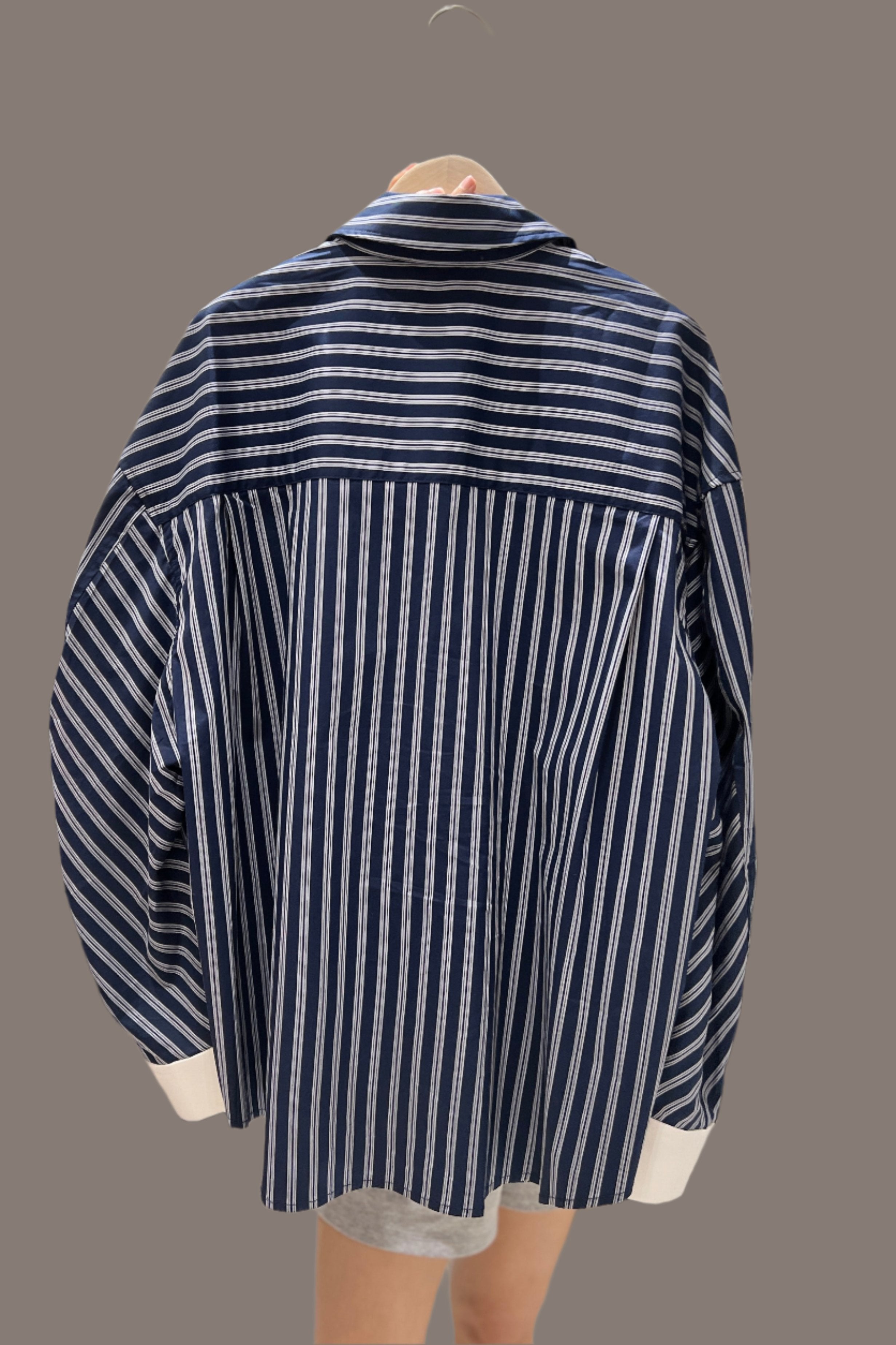 Messy stripe oversized shirt