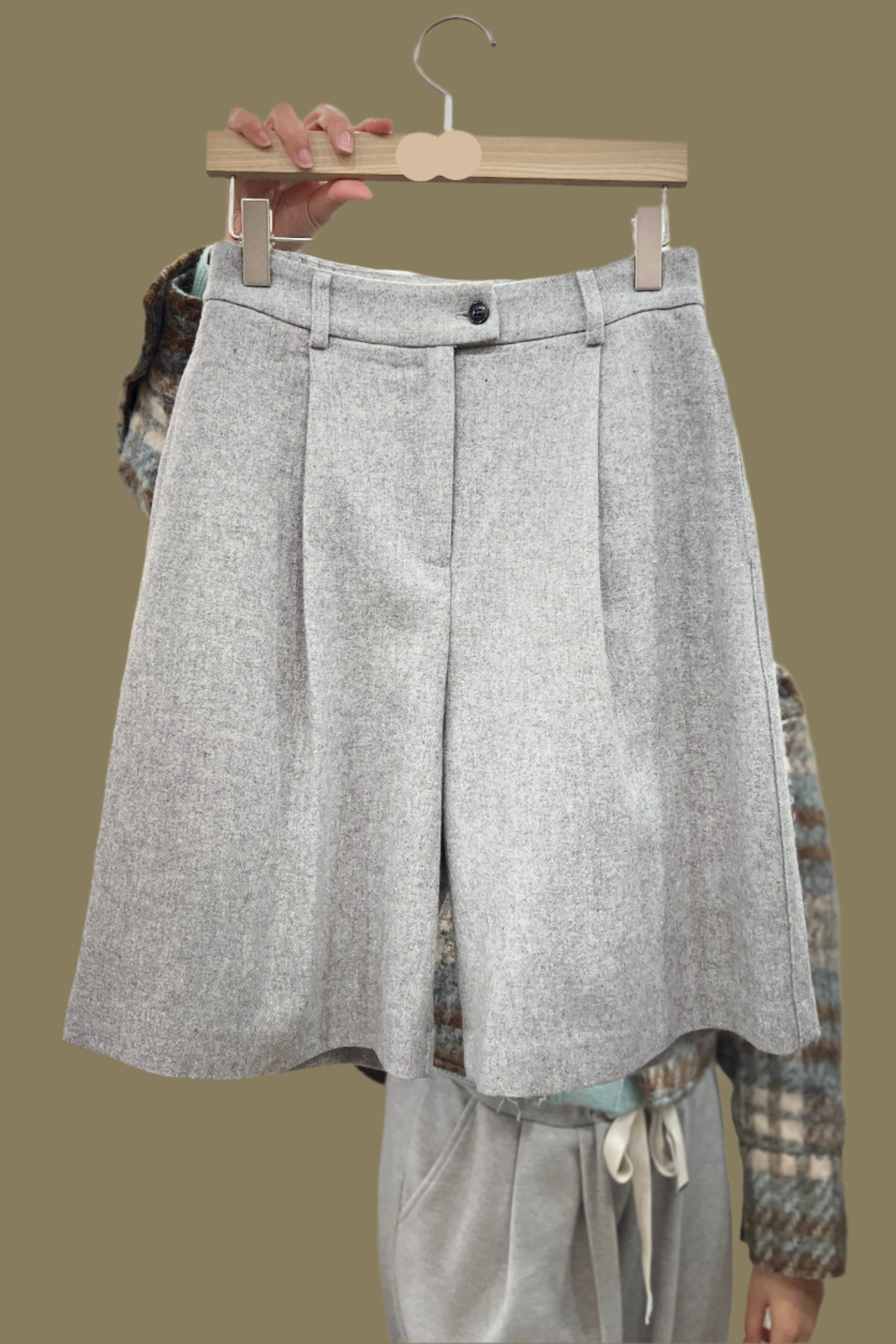 wool blend bermuda shorts