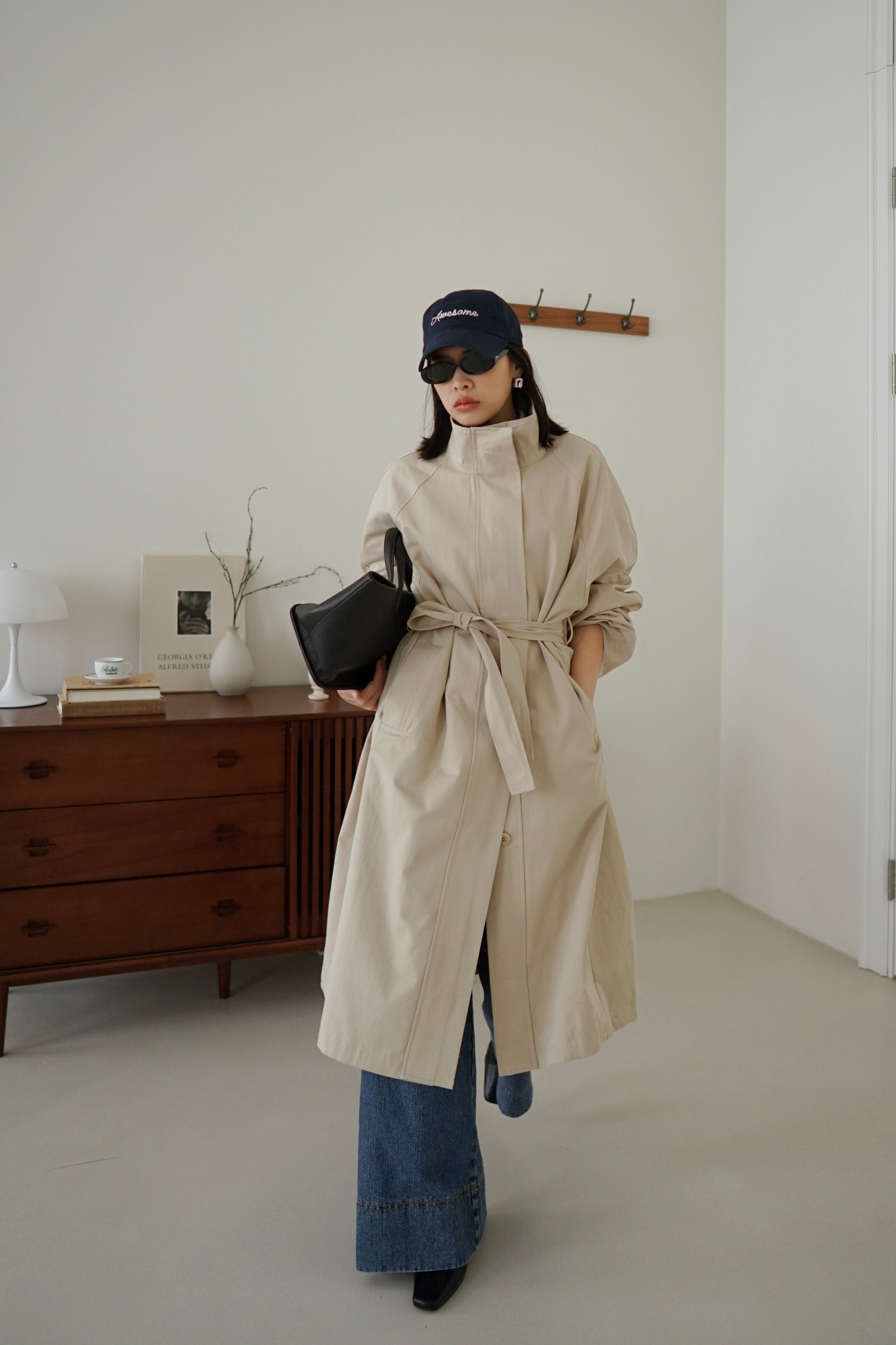 Wallis turtleneck trench coat