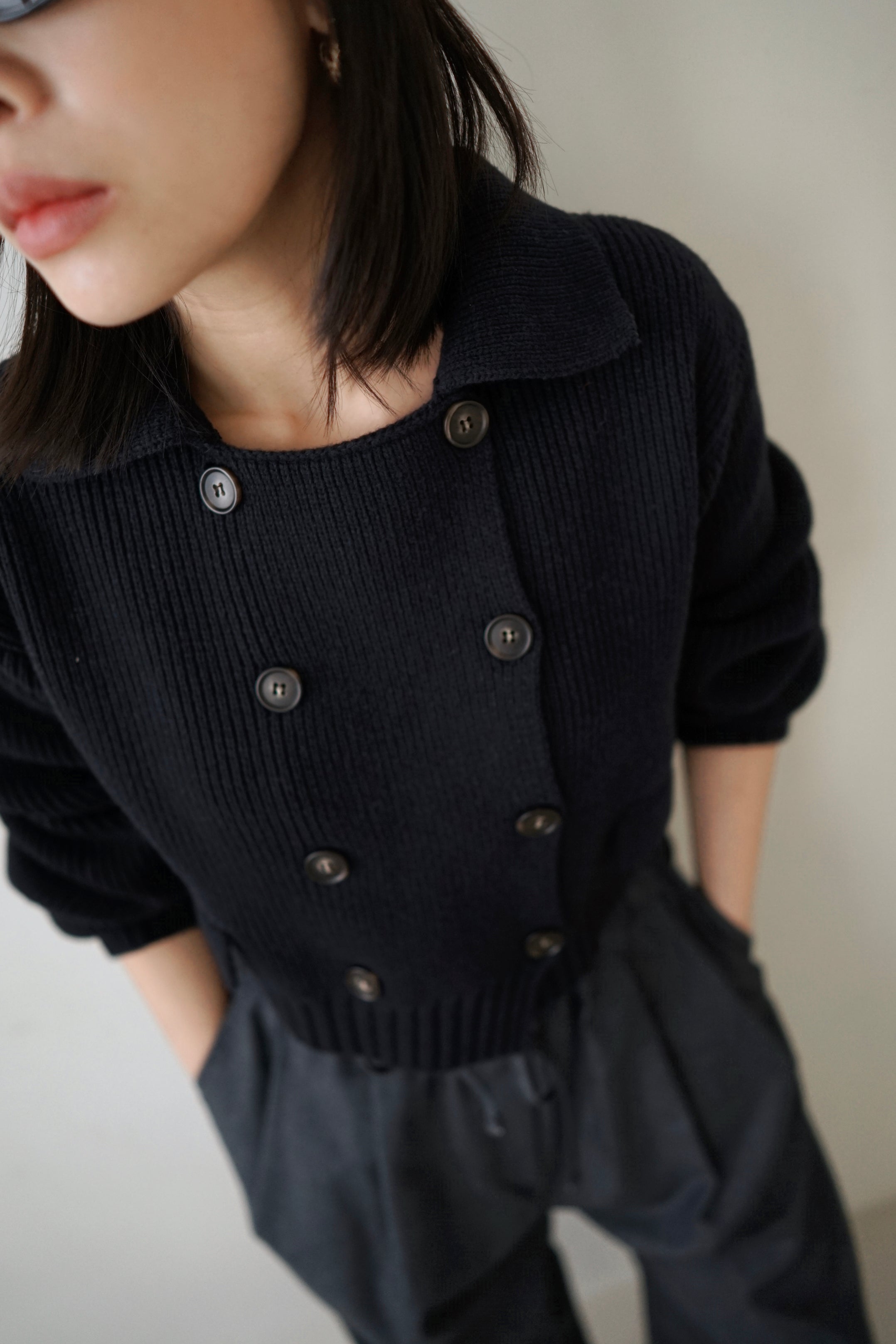 Mingle double button cropped cardigan