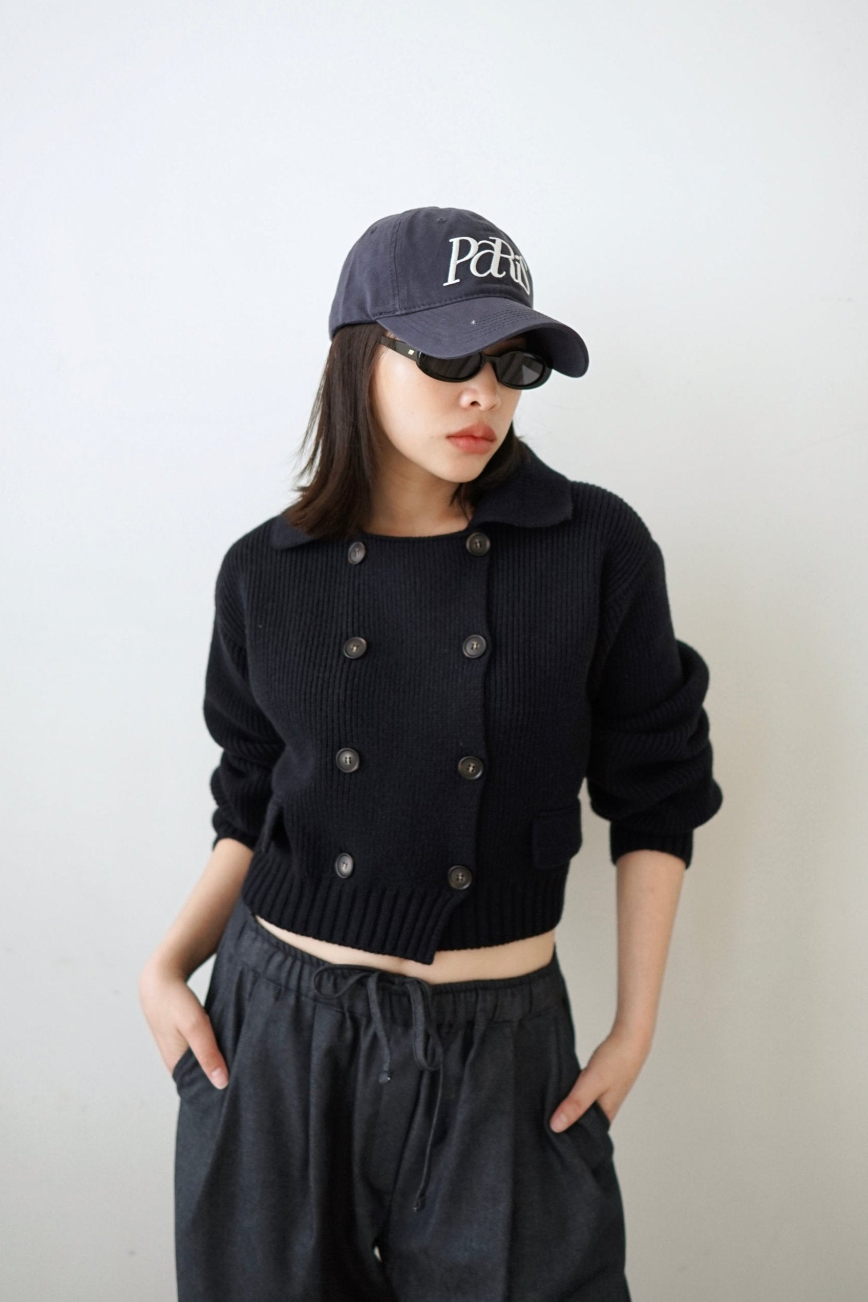 Mingle double button cropped cardigan