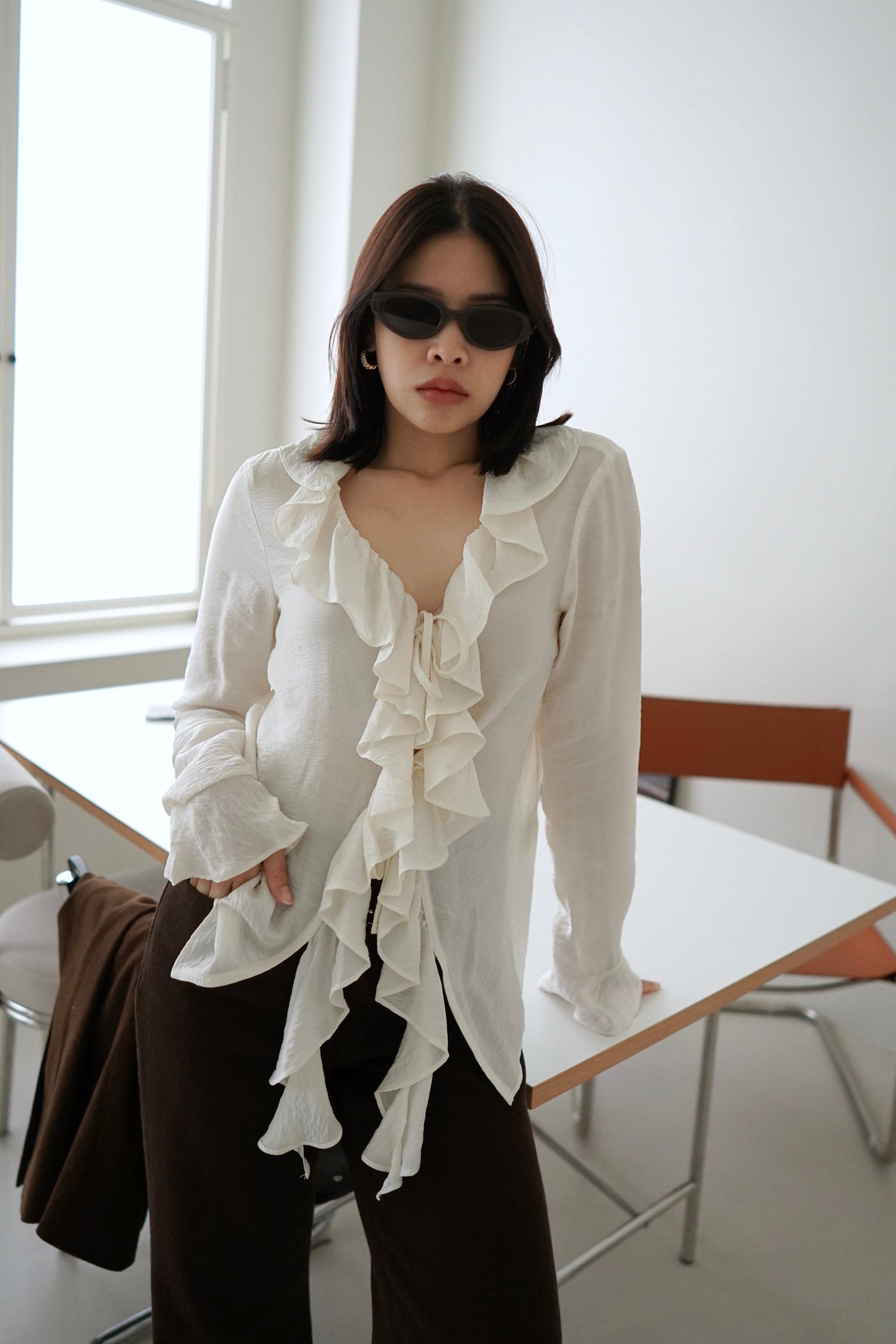 Grossy ruffle blouse