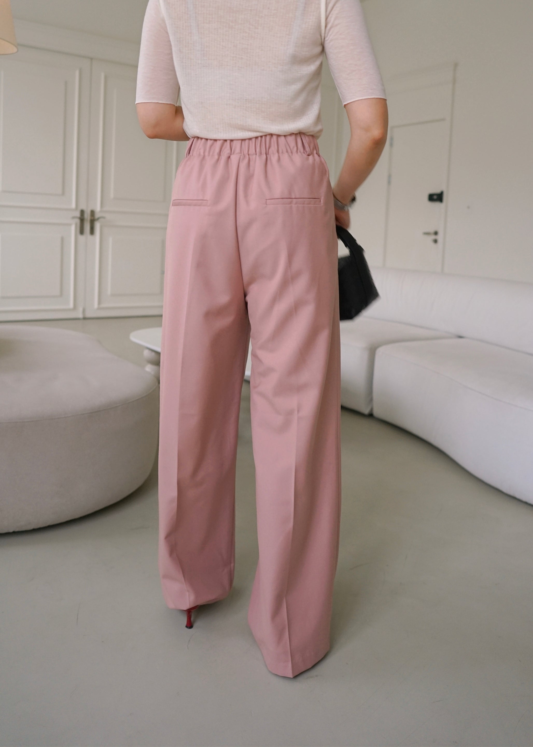 highrise pleated slim trousers