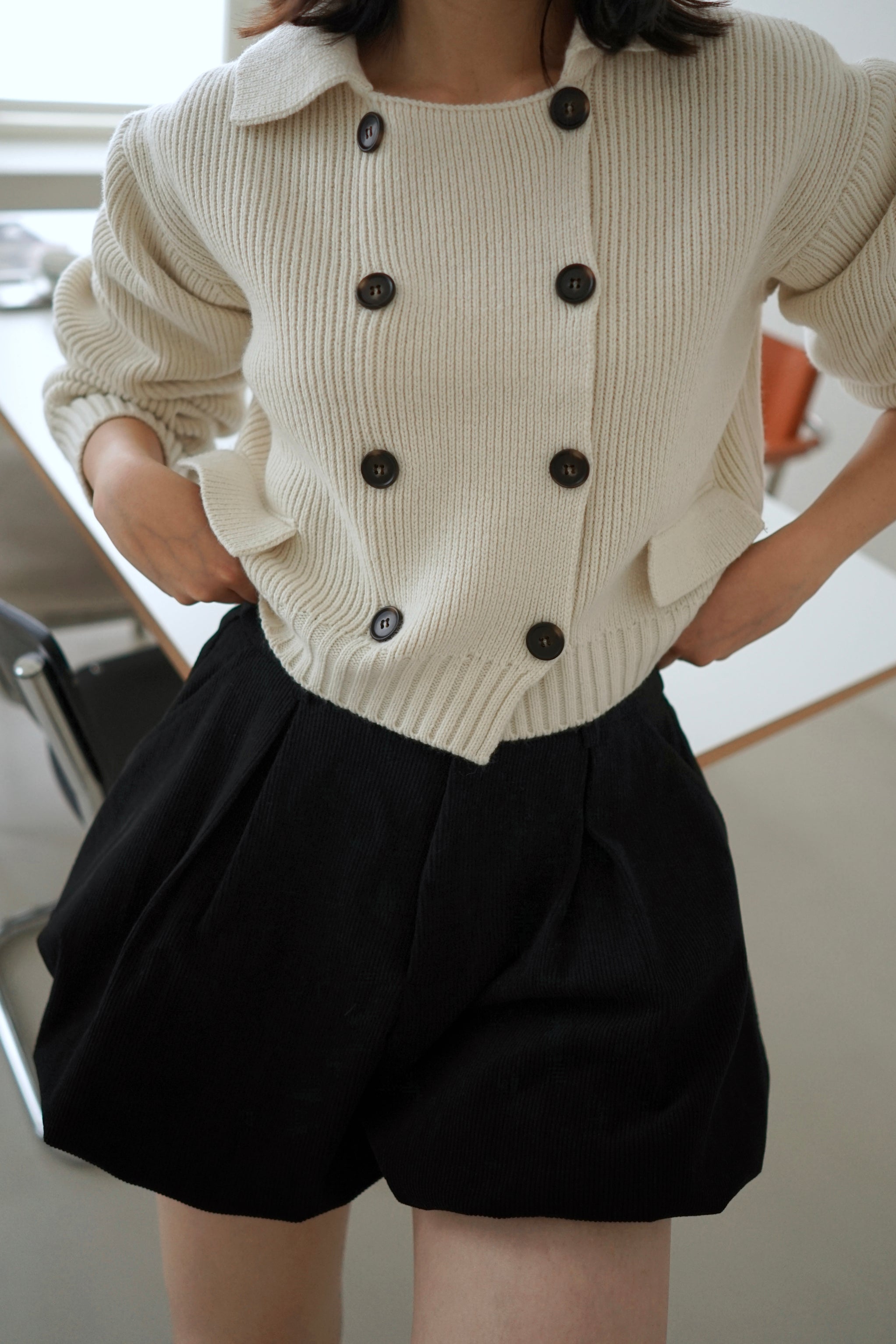 Mingle double button cropped cardigan