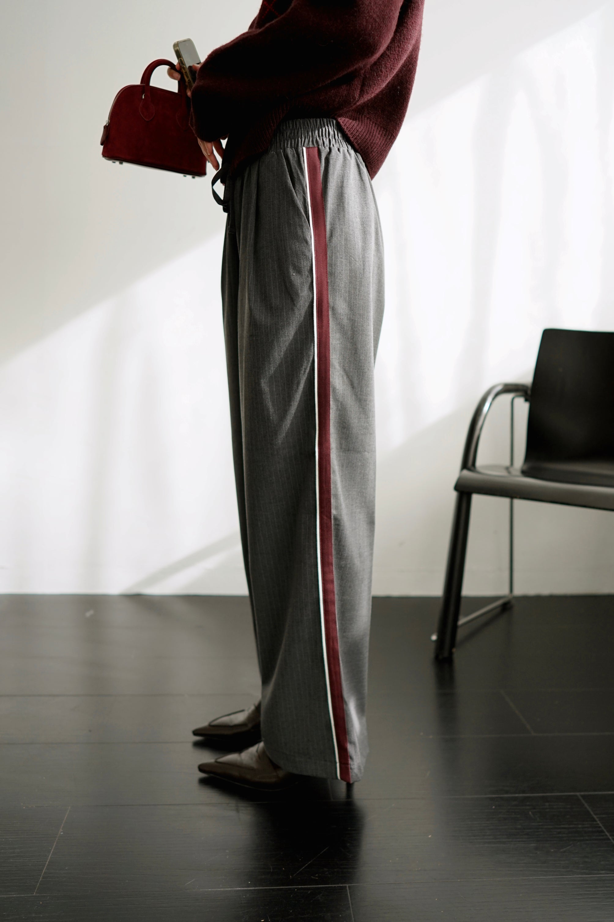 stripe elasticated track pants