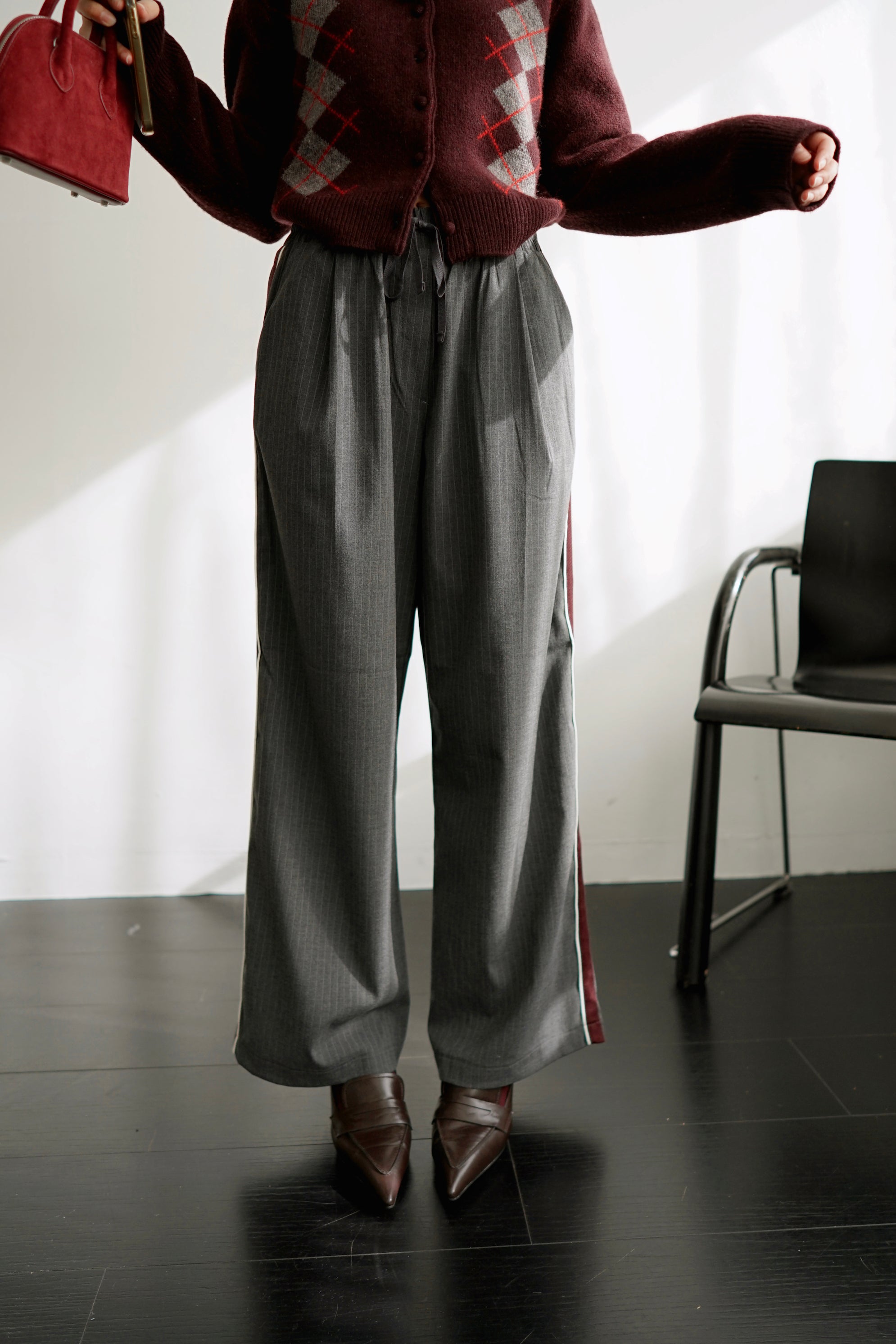 stripe elasticated track pants