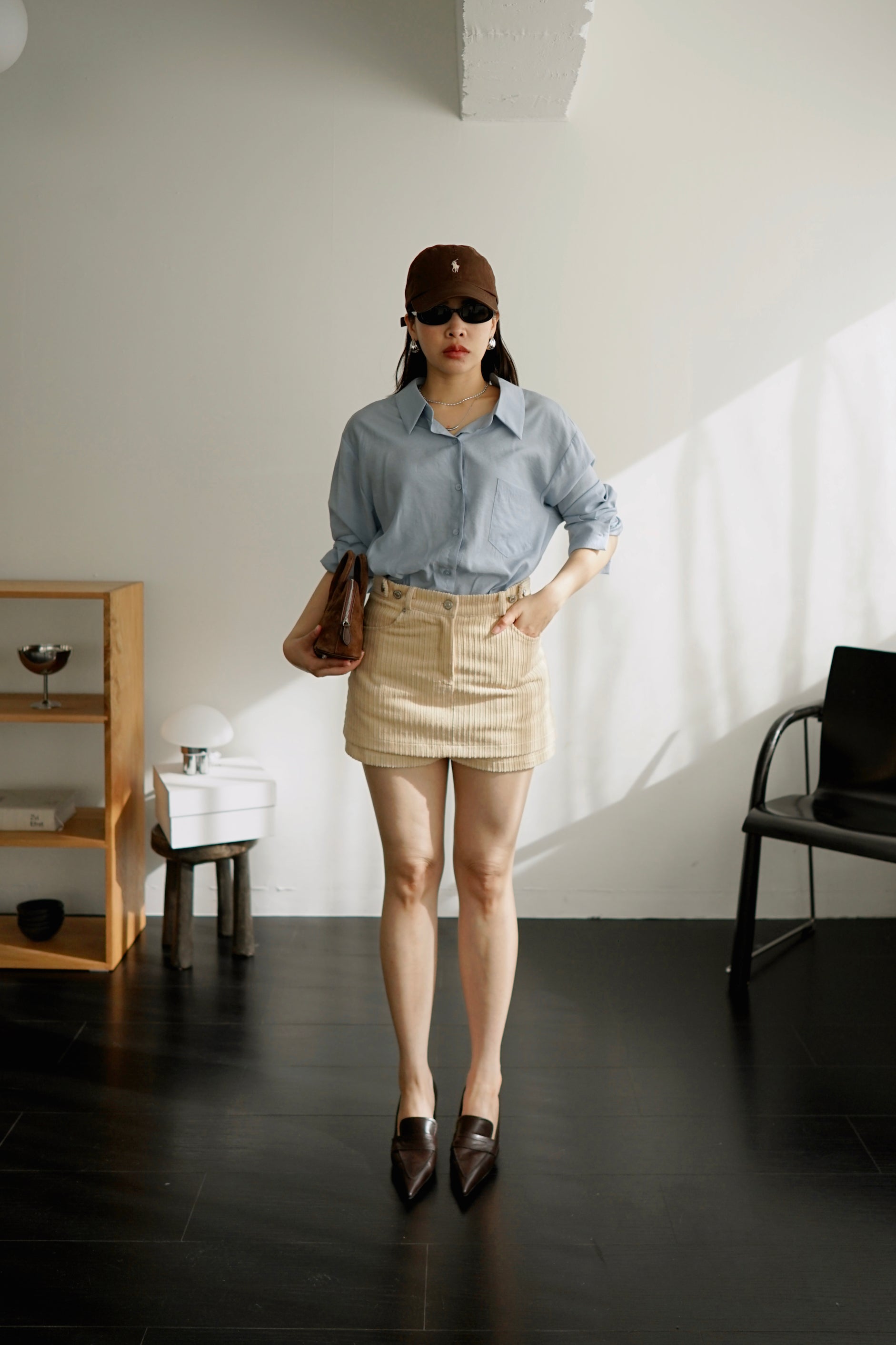 Tansy ribbon collar shirt