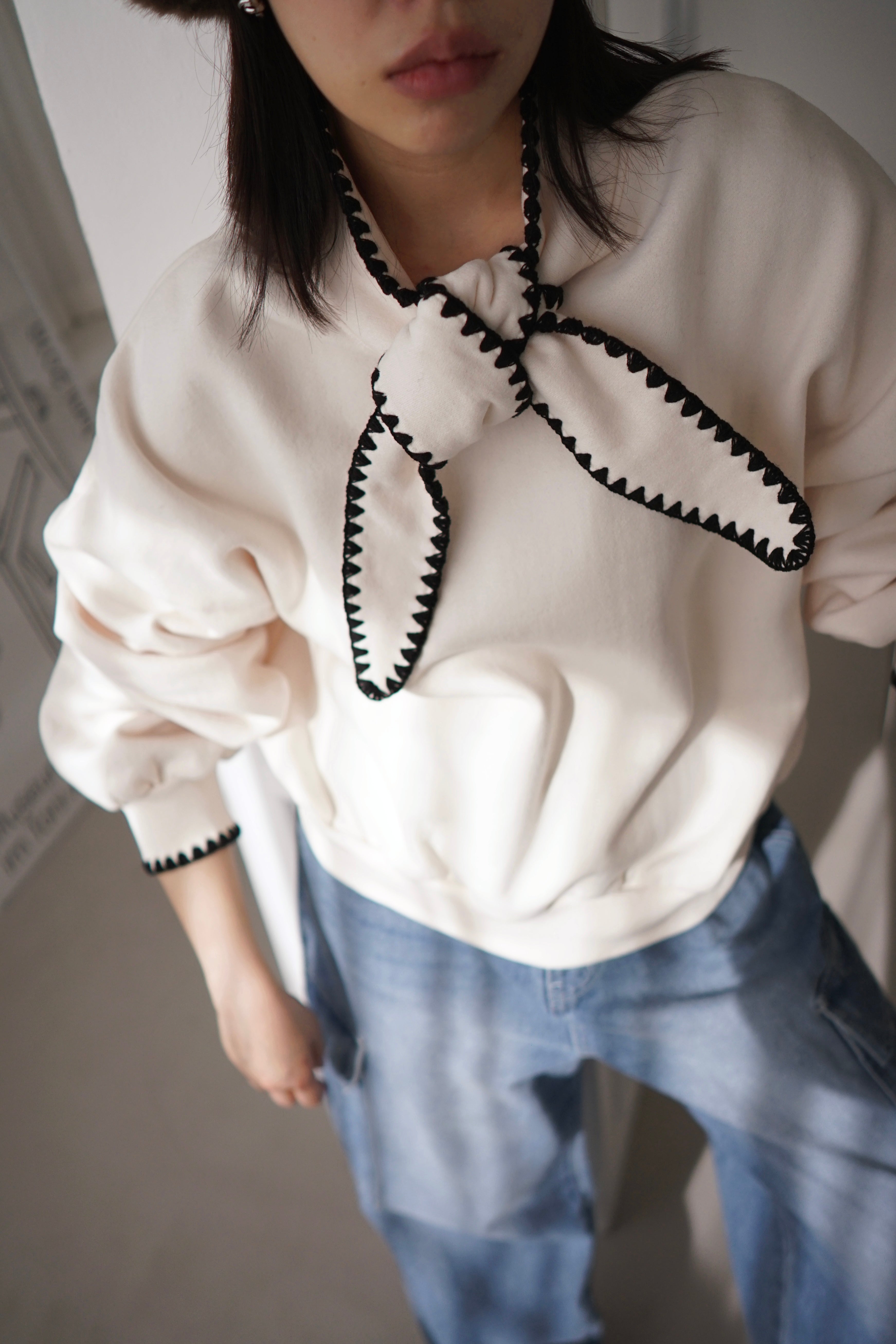 Marant ribbon collar sweater