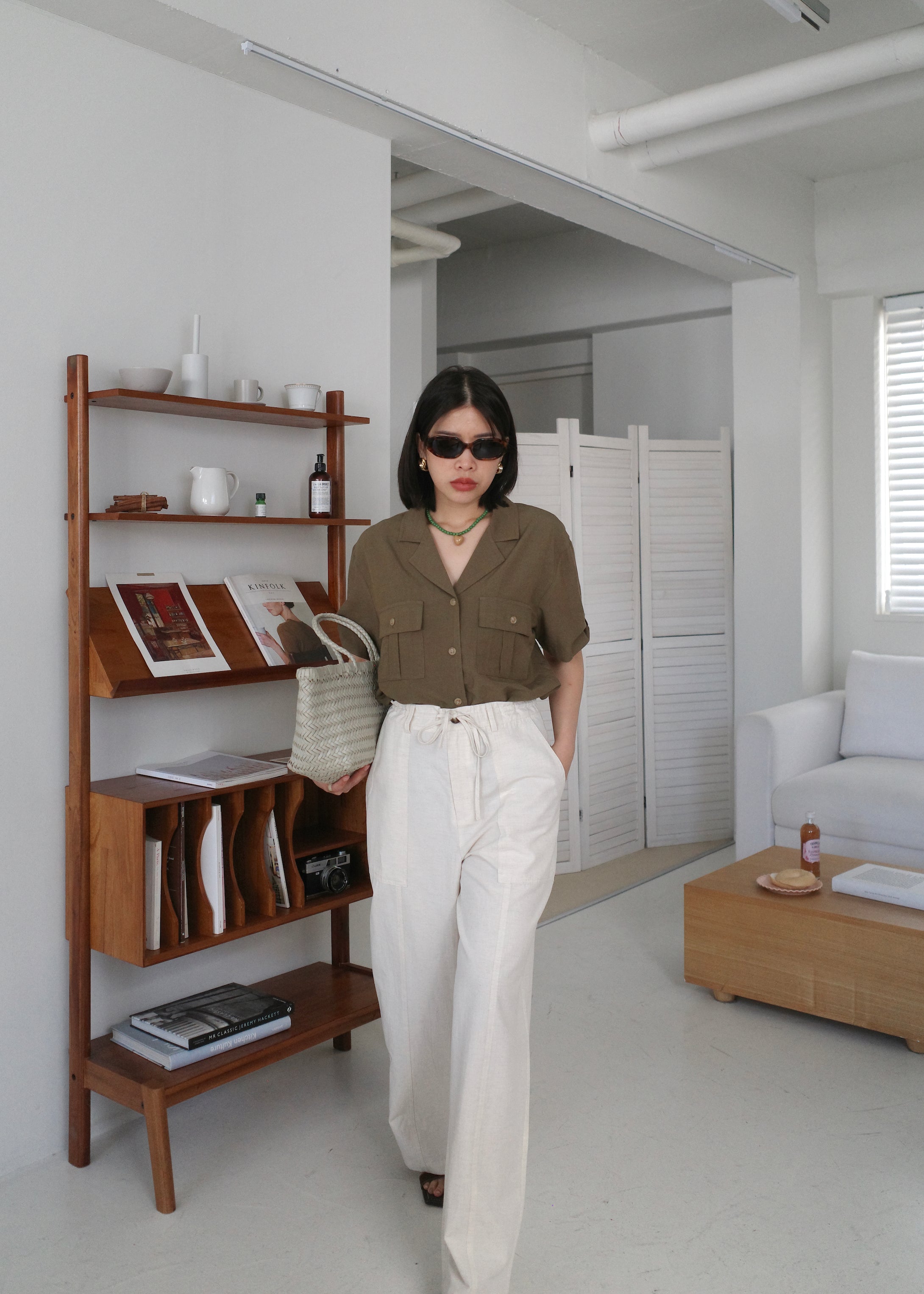 safari open collar shirt