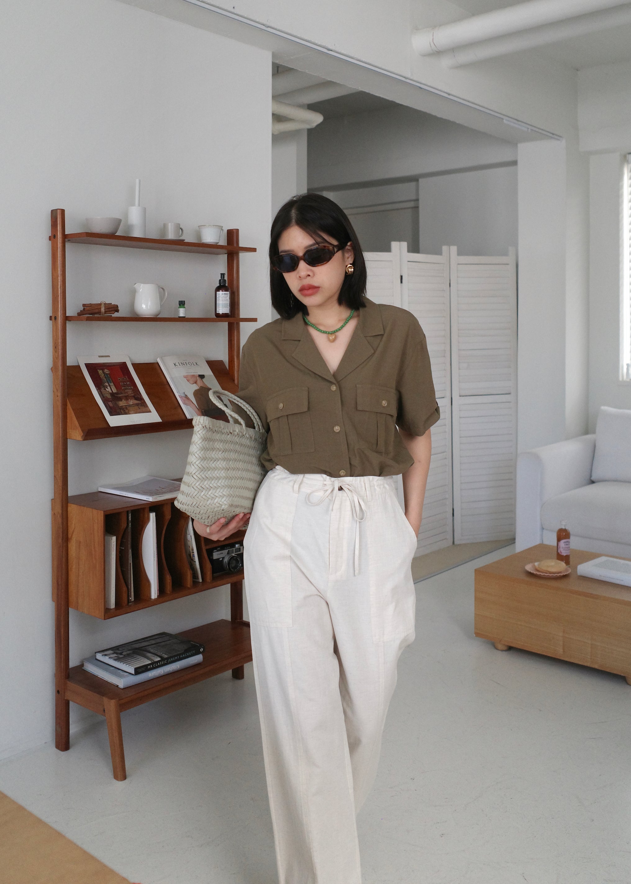 safari open collar shirt