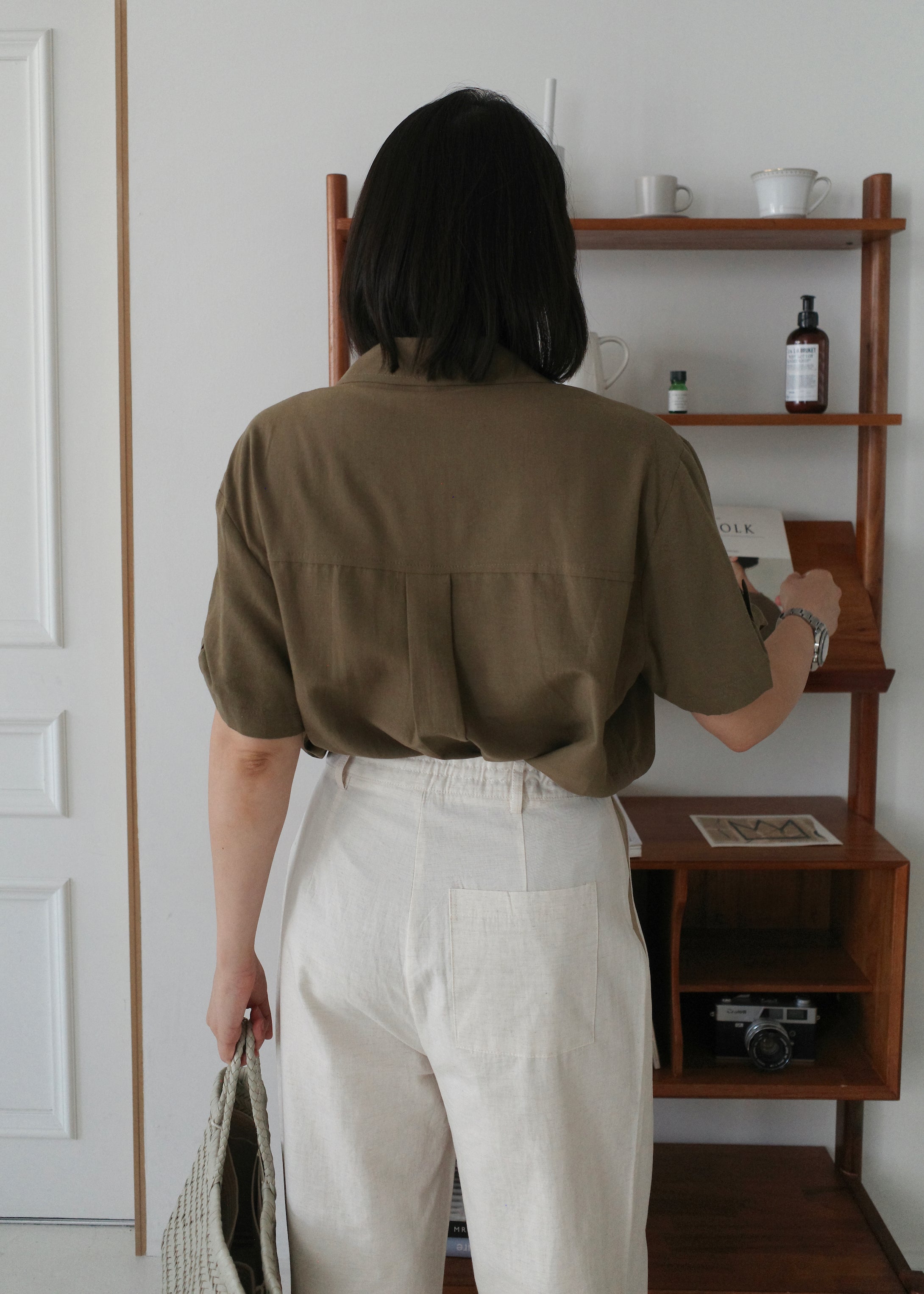 safari open collar shirt