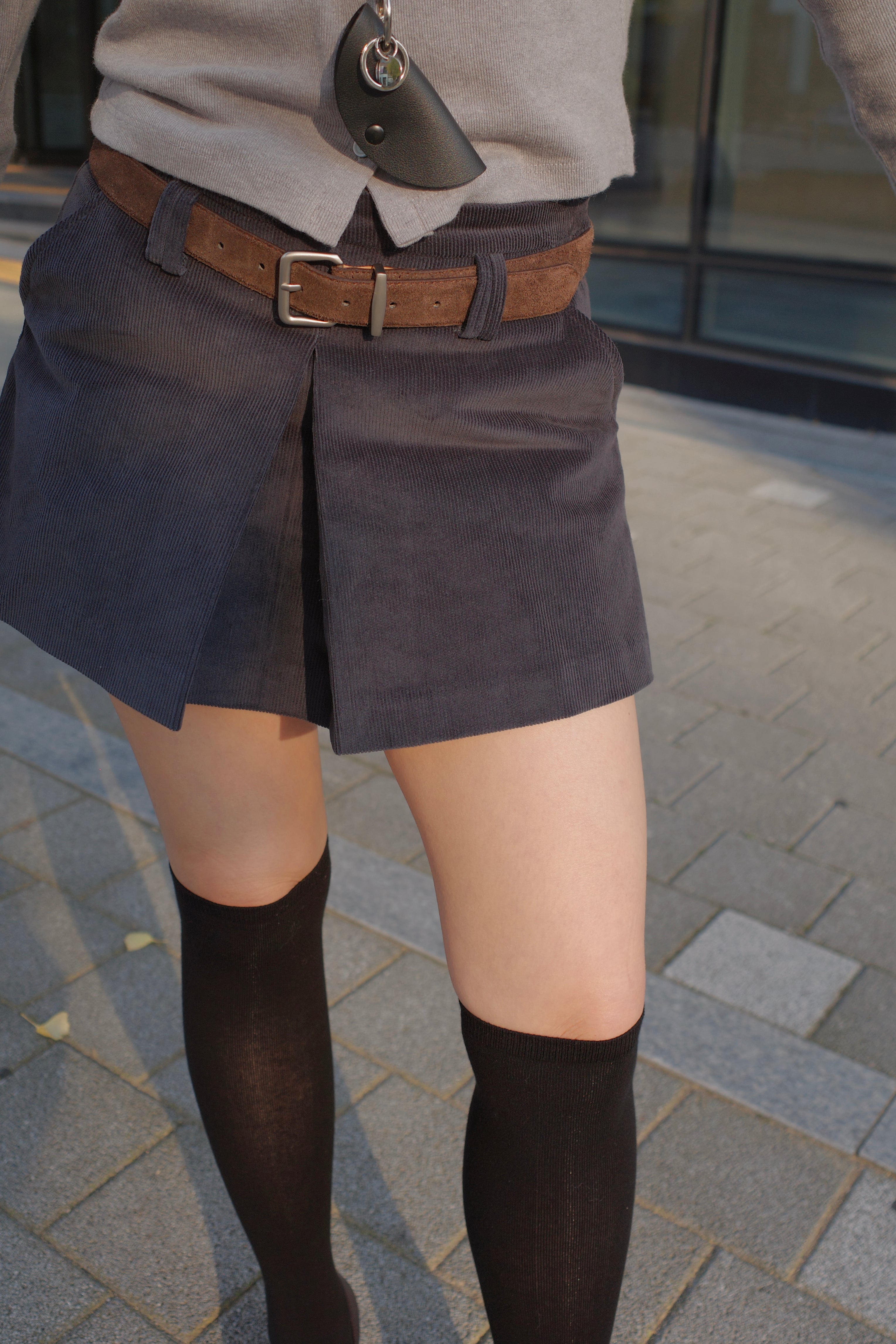 lowrise corduroy mini skorts (w/o belt)