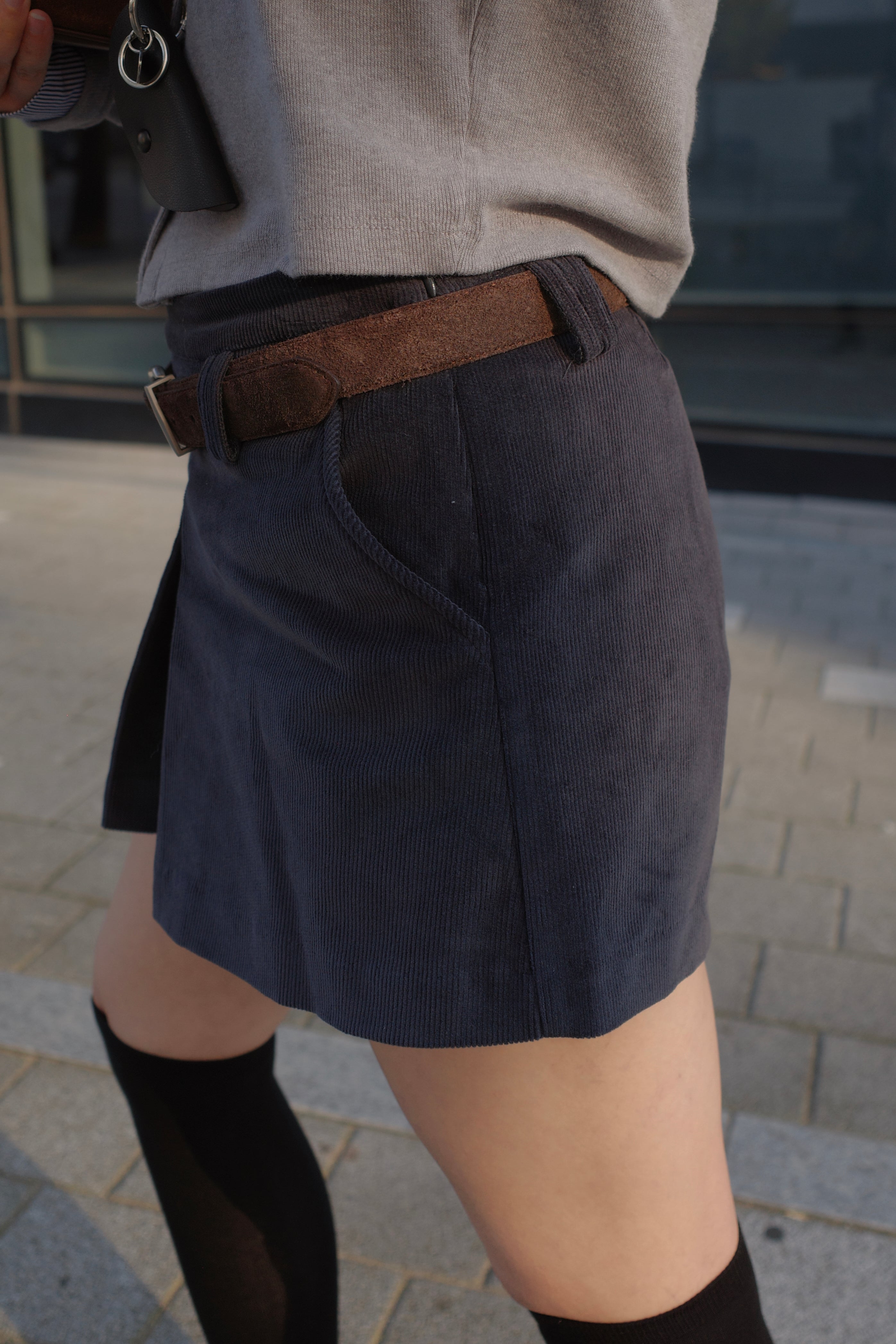 lowrise corduroy mini skorts (w/o belt)