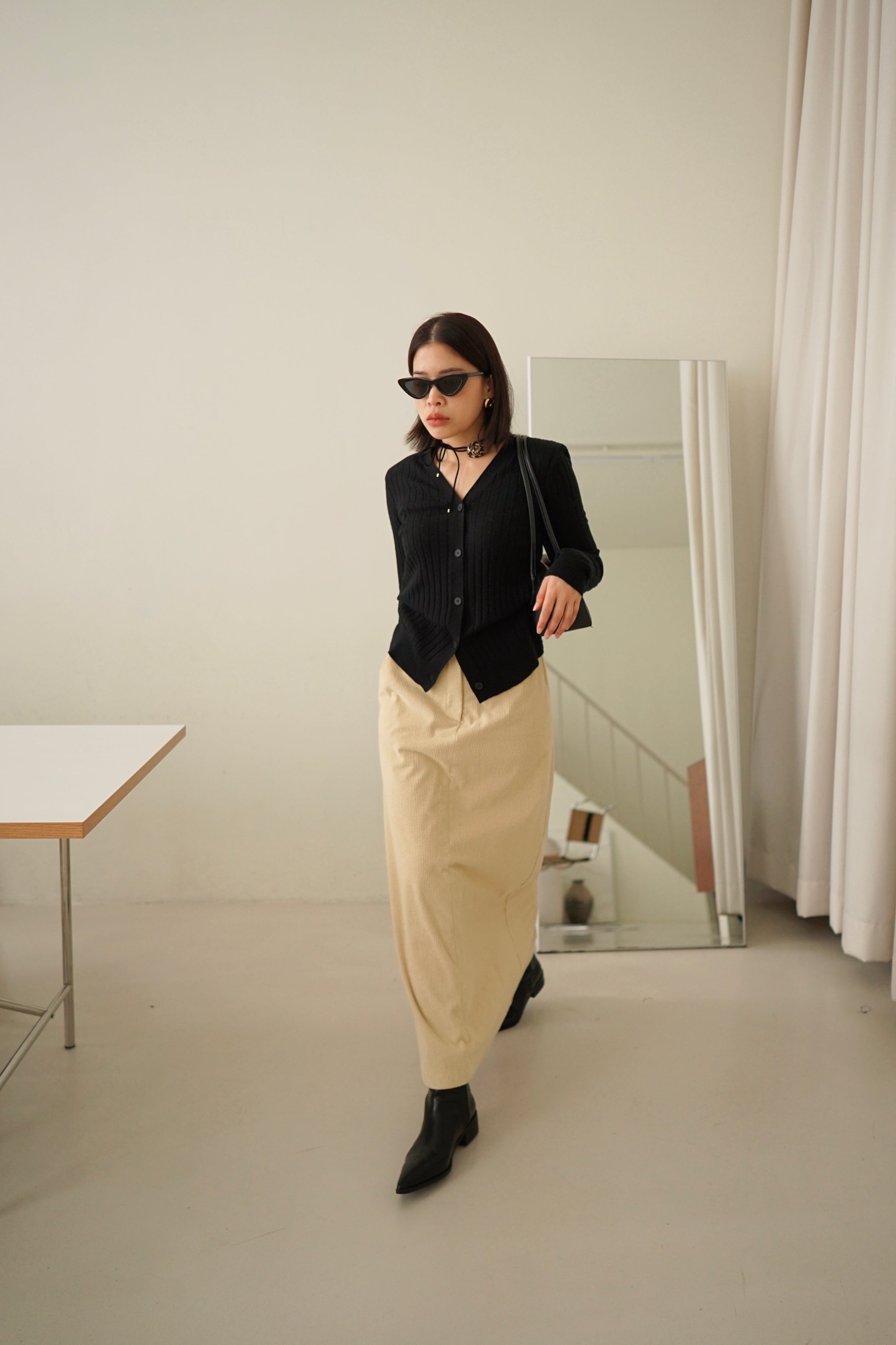 corduroy A-line skirt