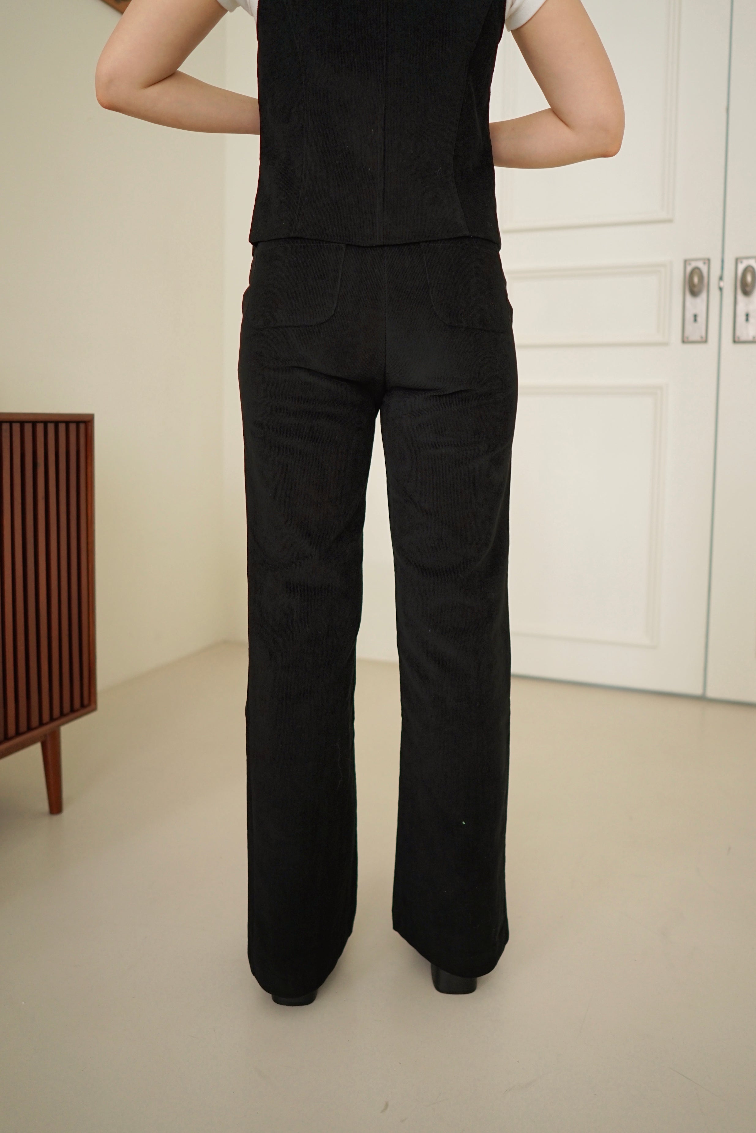 high rise corduroy flared pants