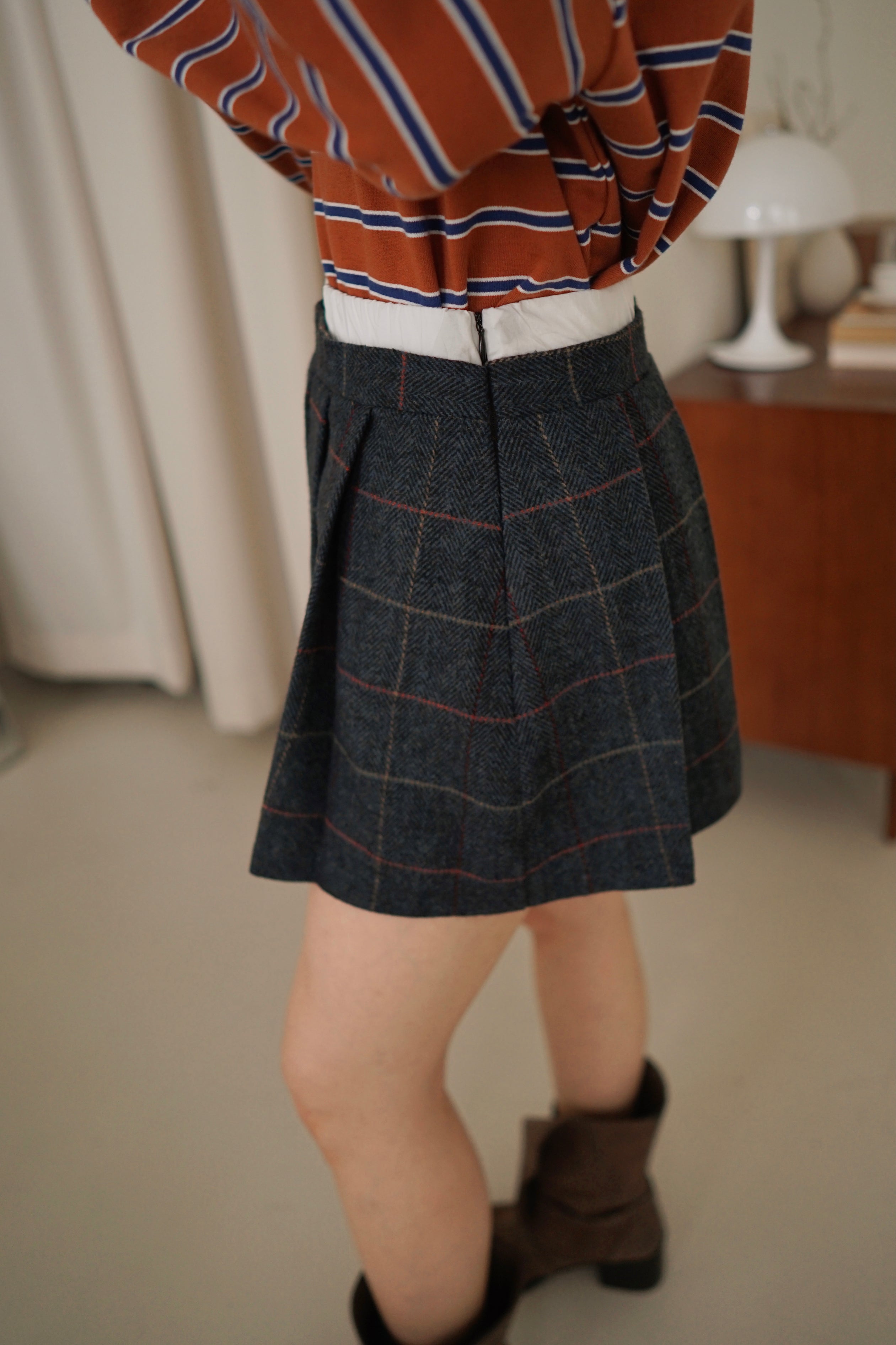 preppy pleated mini skirt