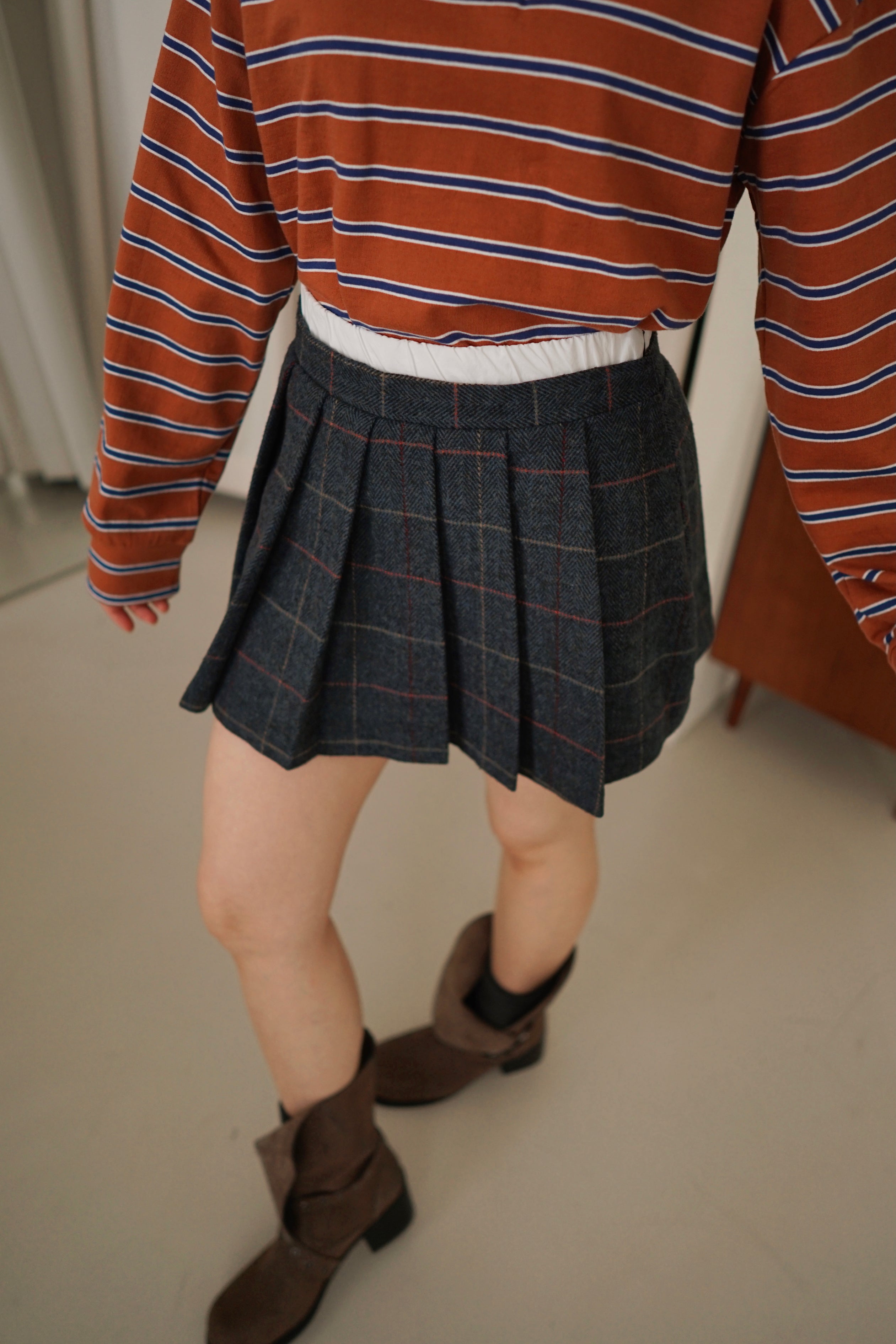 preppy pleated mini skirt