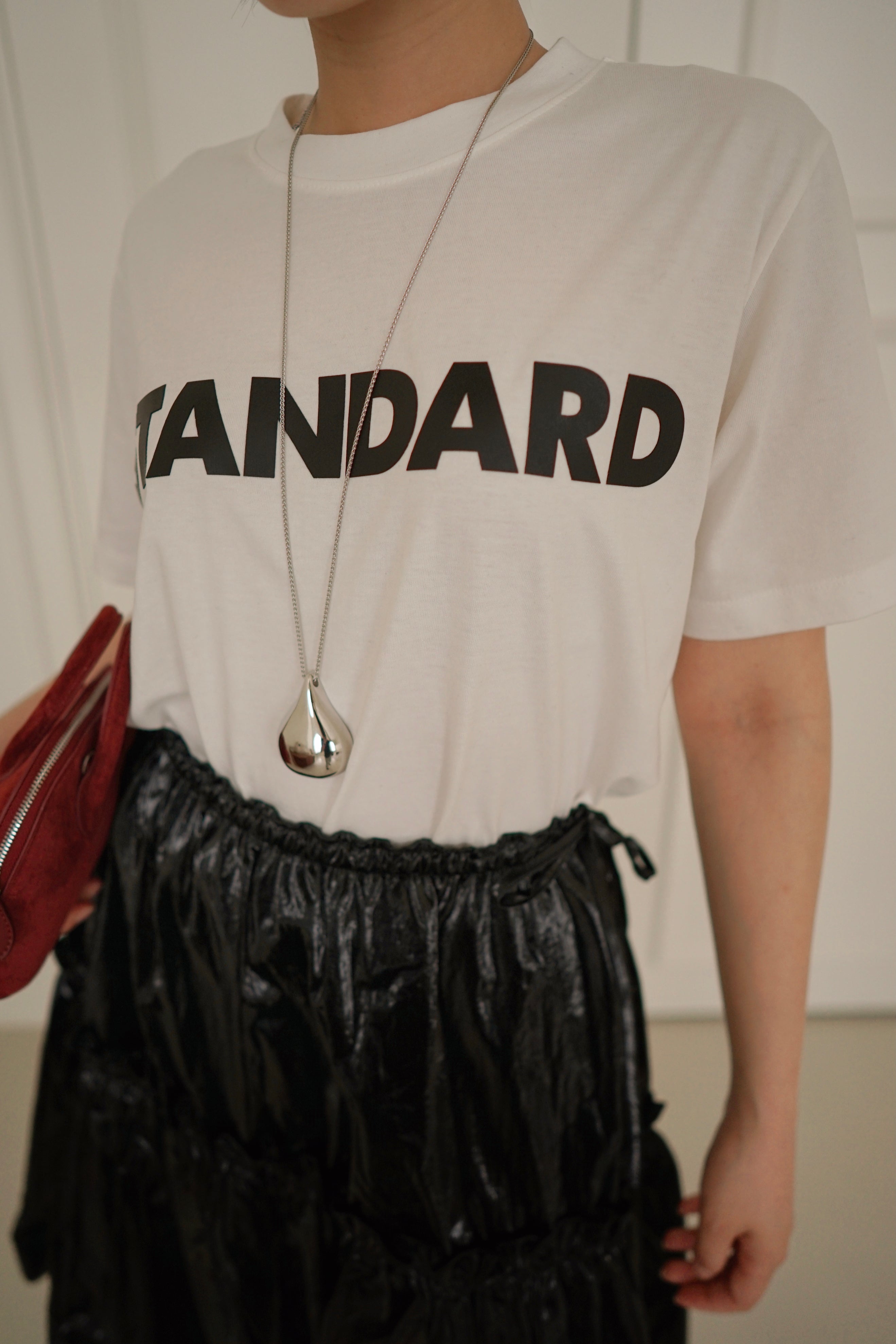 Standard leather plain tee