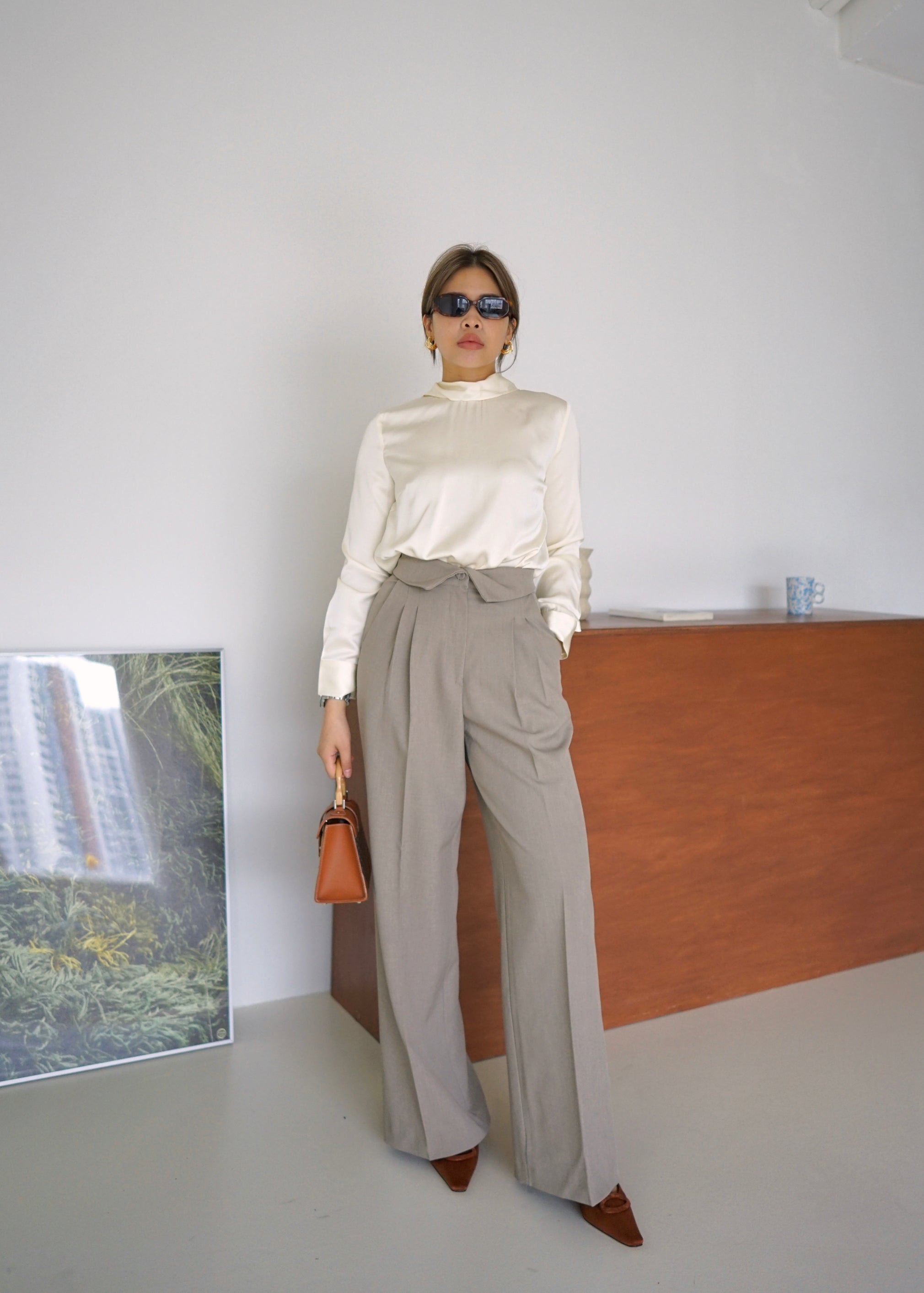 fold-over highrise trousers