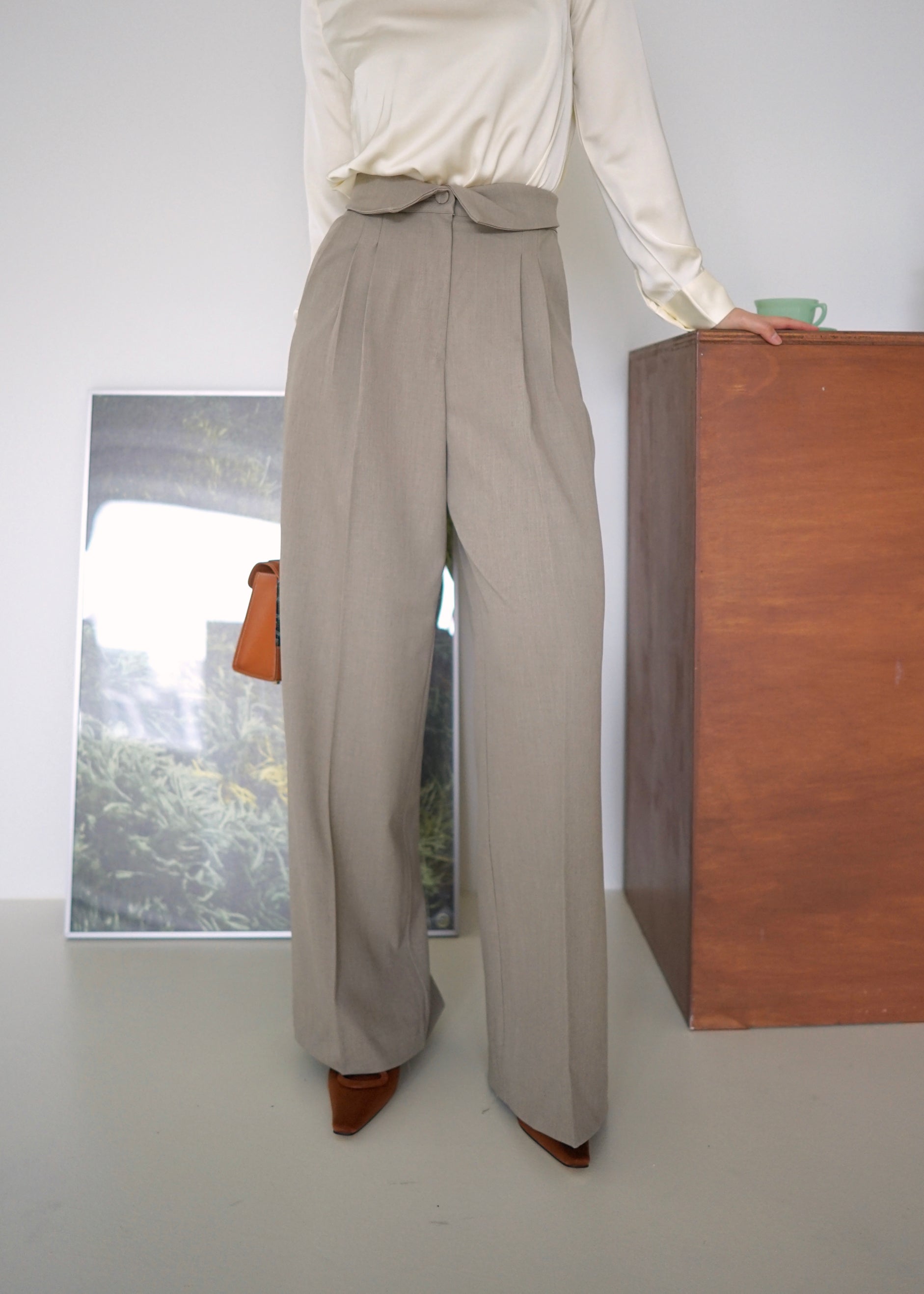 fold-over highrise trousers