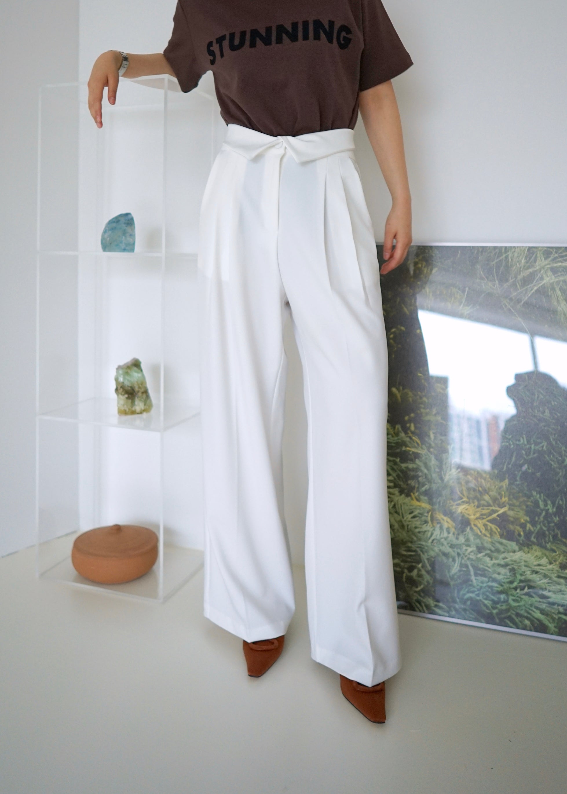 fold-over highrise trousers