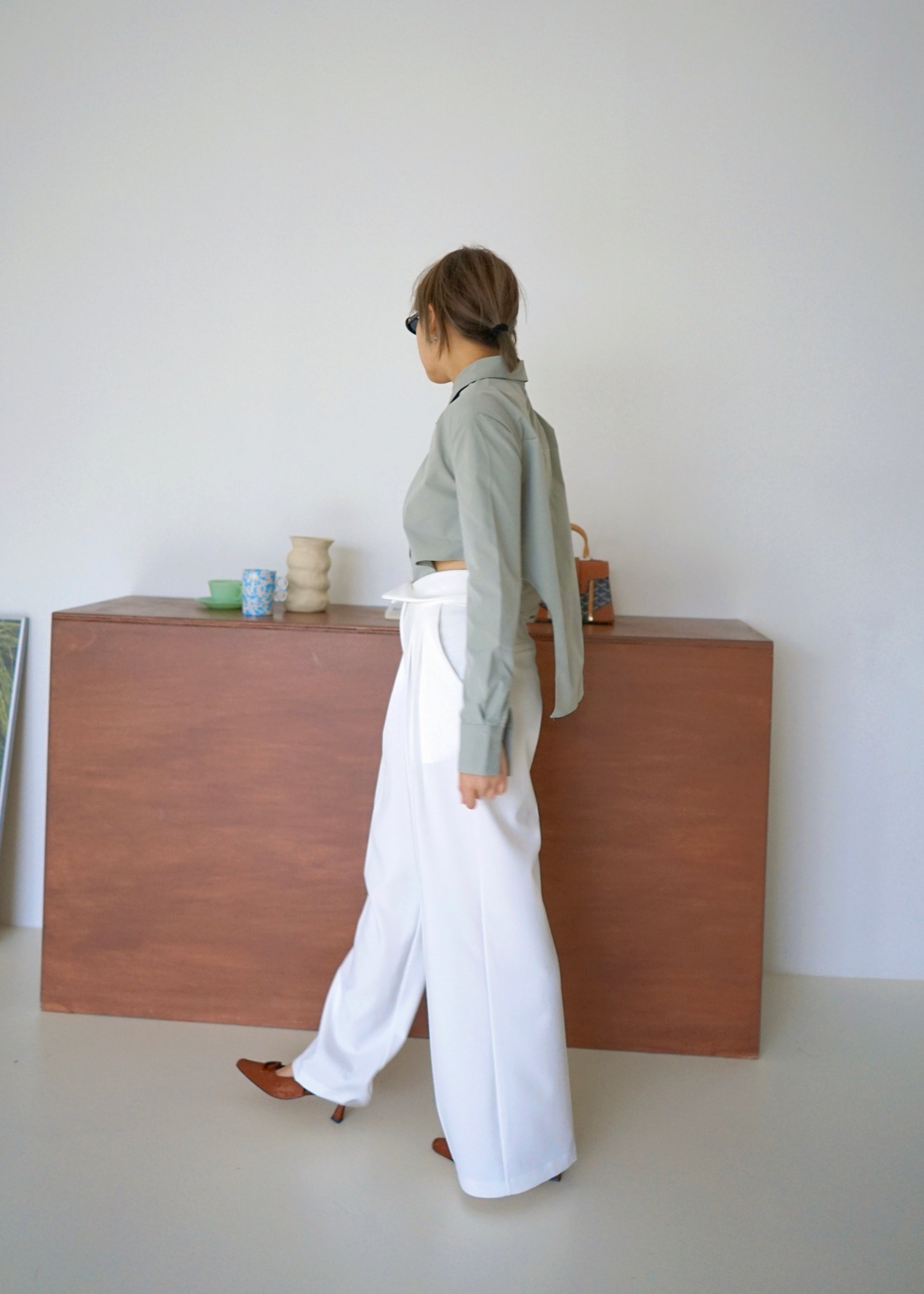 fold-over highrise trousers